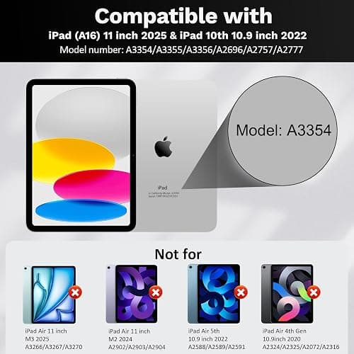 MoKo Touch Keyboard Case for iPad (A16) 11th/10th Gen,Nero | 7 Colors Backlit, Multi-TrackPad, with Pencil Holder, Auto Wake/Sleep, Compatible with iPad 11 inch 2025, iPad 10.9 inch 2020 thumbnail 2