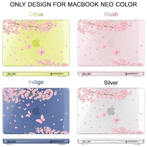 May Chen Compatible with MacBook Neo 13 inch Case 2026 Model A3404, Plastic Hard Shell,Keyboard Cover,Screen Protector,Dust Plug, for MacBook Neo 13" with A18 Pro Chip, Cherry Blossom thumbnail 4