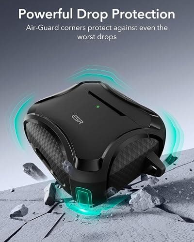 ESR for AirPods 4 Case, Compatible with AirPods 4th Generation Case (2024), Compatible with MagSafe, Powerful Drop Protection, Magnetic Lid, Cyber Series, Black thumbnail 6