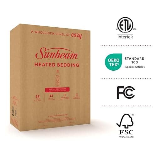 Sunbeam Royal Ultra Fleece Heated Electric Blanket Twin Size, 84" x 62", 12 Heat Settings, 12-Hour Selectable Auto Shut-Off, Fast Heating, Machine Washable, Warm and Cozy, Matcha thumbnail 11