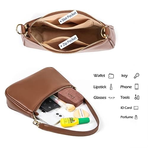 VODIU Clutch Tote Handbags with 2 Removable Straps and Zipper Closure Crossbody Bags Shoulder Purse Handbag for Women thumbnail 6