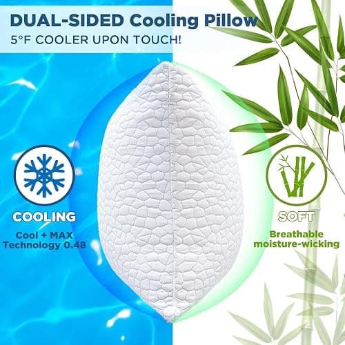 SUPA MODERN Cooling Bed Pillows for Sleeping 1 Pack Shredded Memory Foam Pillows Adjustable Cool Pillow for Side Back Stomach Sleepers Luxury Gel Pillows Standard Size, for Women Men thumbnail 2