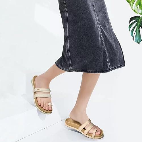KuaiLu Womens Slides Sandals With Arch Support Comfort Plantar Fasciitis | Yoga Mat Orthopedic Cushion Sandals Fashion Summer Beach Walking Flat Adjustable Ladies Slip On Dressy Sandles US5-11 thumbnail 2