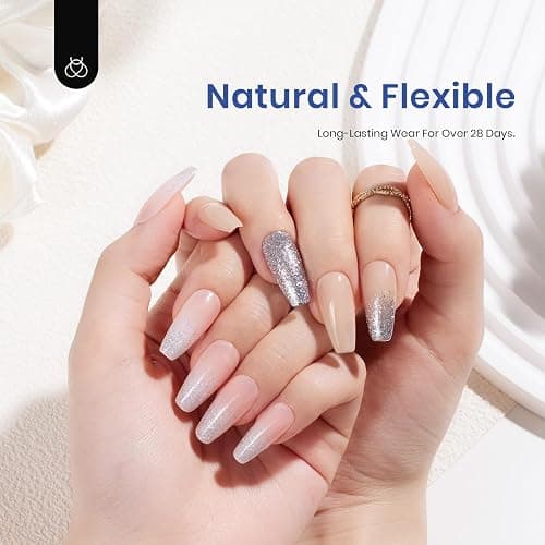 Beetles Gel Nail Kit Easy Nail Extension Set With Etch X Nail Tips 504Pcs Half Matte Medium Coffin Shaped Tips 5 in 1 Nail Glue Base Gel and Innovative Led Lamp Diy Art at Home Nail Kit thumbnail 4