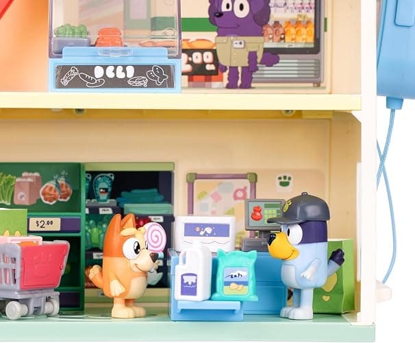 Bluey and Bingo Supermarket Playset with Escalator, Pretend Play Toys for Toddlers, Sounds and 15 Pieces, Grocery Store Playset thumbnail 10