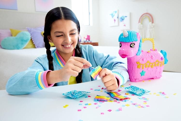 ​Polly Pocket Dolls & Playset with Pets & 25+ Surprise Accessories, Birthday Celebration Unicorn Partyland Playset, Hot Air Balloon Ride thumbnail 2