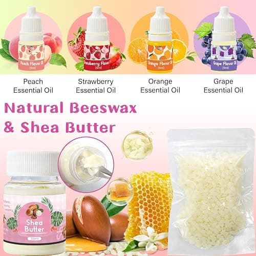 WhizToys DIY Lip Balm Making Kit Teen Girl Gifts Trendy Stuff Make Your Own Lip Gloss Set with Natural Beeswax, Shea Butter,Sweet Almond Oil,24 PCS Lip Blam Containers thumbnail 4