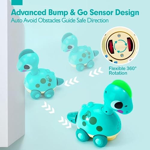 CubicFun Baby Toys 12-18 Months - Touch & Go Musical Light Tummy Time Infant Baby Crawling Toys 12 Months, Toddler Travel Toy for 1 Year Old Boy Christmas Birthday Gifts Stocking Stuffers thumbnail 7