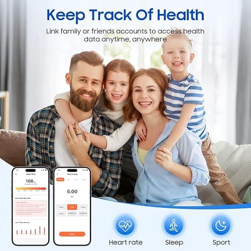 prxxhri Smart Health Ring, Featuring Stress and Sleep Monitoring Functions, Compatible with iOS and Android, Waterproof Fitness Tracker for Women & Men, No Subscription Fee. (Silver, 9) thumbnail 3