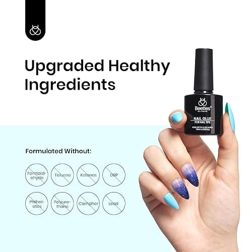 Beetles 9 in 1 Nail Glue Gel for Nail Tips and Clear Acrylic Nails Long Lasting, Curing Needed UV Extension Glue for False Nail Tips and Press on Nails, Christmas Nail Art thumbnail 2
