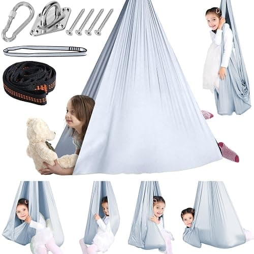 Chihee Sensory Swing Therapy Swing Hammock Indoor Outdoor for Kids, Hardware Included, Soft Breathable Nylon Cuddle Swing Joy Hammock for Child Adult with Autism, ADHD, Aspergers, Sensory Integration - Image 1