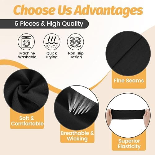Headbands for Women - 6 Pack Wide Elastic Hair Bands | Stretchy Sweatbands Hair Bands | Soft Sports Thin Head Bands | Non-Slip Accessories Bands for Fashion, Washing Face, Workouts, Yoga, Daily Use thumbnail 3