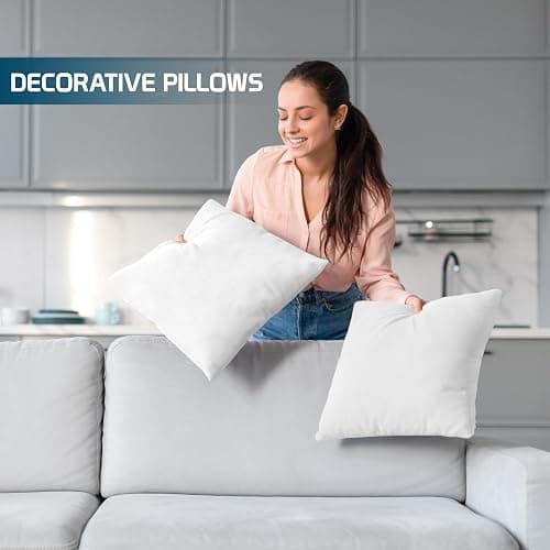 Utopia Bedding Throw Pillows (Set of 4, White), 18 x 18 Inches Pillows for Sofa, Bed and Couch Decorative Stuffer Pillow thumbnail 4