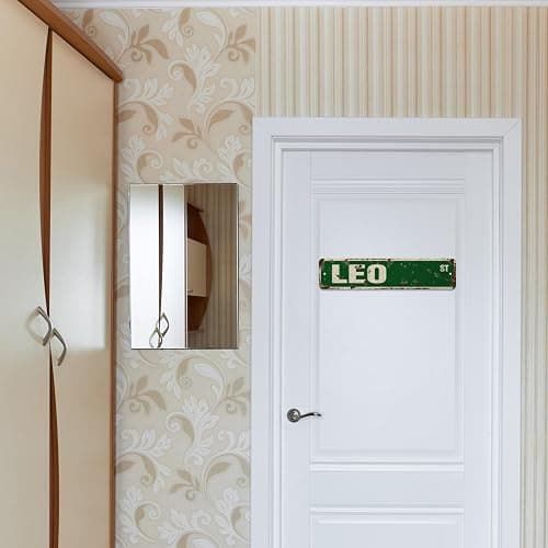 LEO Vintage Style Rustic Street Sign – Childrens Name Room Retro Decorative Wall Sign for Home, Bar, Garage, or Outdoor Use | 4" X 18" Aluminum Metal Road Sign thumbnail 2