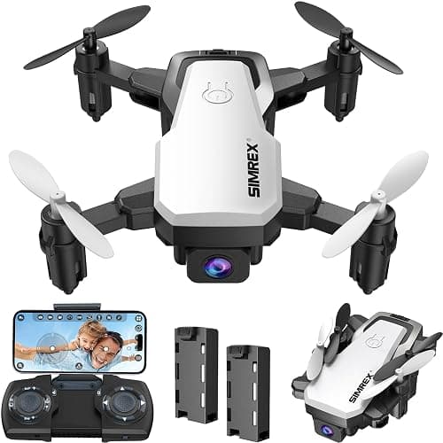 SIMREX X300C Mini Drone with Camera 720P HD FPV, RC Quadcopter Foldable Drone with Altitude Hold, 3D Flip, Headless Mode, Gravity Control and 2 Batteries, Gifts for Kids, Adults, Beginner (White) - Image 1