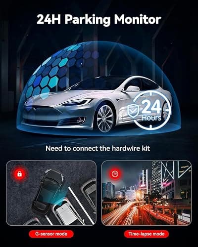 REDTIGER Dash Cam Front Rear, 4K/2.5K Full HD Dash Camera for Cars, Included 32GB Card, Built-in Wi-Fi GPS, 3.16” IPS Screen, Night Vision, 170°Wide Angle, WDR, 24H Parking Mode(F7NP) thumbnail 6