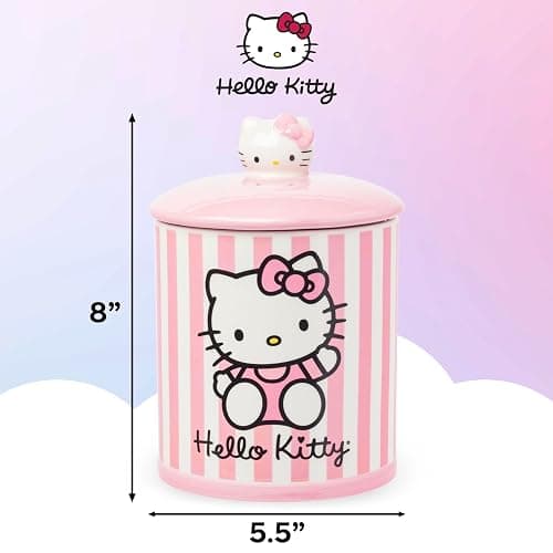 Silver Buffalo Sanrio Hello Kitty Pink Ceramic Cookie Snack Jar (Medium) thumbnail 2