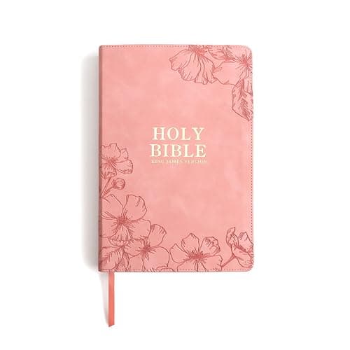 KJV Holy Bible, Giant Print with Cross-References, Soft Pink LeatherTouch with Floral Cover Design, Thumb Index, Ribbon Marker, Red Letter, Full-Color Maps, Easy-to-Read MCM Type, King James Version thumbnail 8