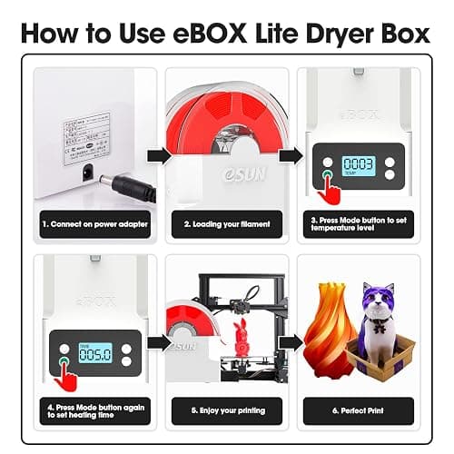 eSUN eBOX Lite Upgraded Dryer Box of 3D Printer Filament, Dehydrator of Filament Storage Box, Keep Filament Dry During 3D Printing, Spool Holder, Compatible with 1.75mm, 2.85mm, 3.00mm Filament thumbnail 5