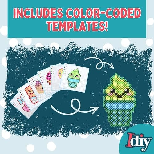 Fuse Beads Super Value Kit- 4000 Beads- Sweet Treats- Includes 17 Colors, 2 Peg Boards, Tweezers, Ironing Paper & Design templates- DIY Art Craft Project for Kids Vacation, Camp, Birthday Party Gifts thumbnail 3