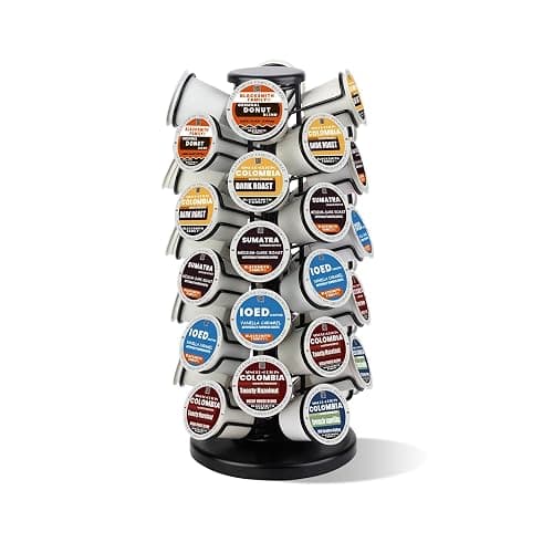 BLACKSMITH FAMILY K Cup Holders,K Cup Holder, K Cups Holder,K Cup Carousel, Coffee Pods Holder Storage Organizer Stand,No Assembly Required,Black (Capacity of 40 Pods, Black) - Image 1