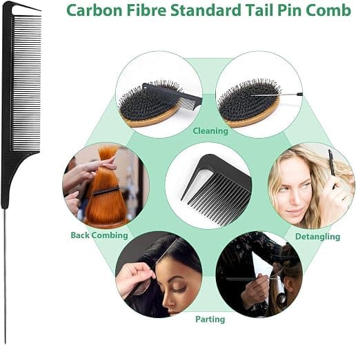 Vista Boar Bristle Hair Brush, Bamboo Paddle Hair Brush with a tail comb for Women, Men and Kids,Reduce Frizz and Adds Shine, Detangler Hairbrush for Thick Curly Thin Long or Short Hair thumbnail 5