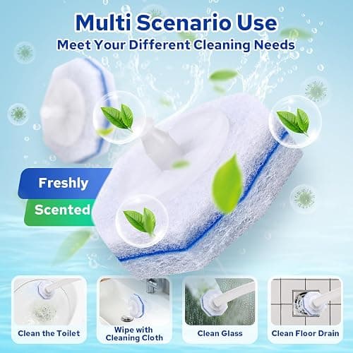 Cecailin 120pcs Disposable Toilet Brush Refills, Bulk Toilet Bowl Cleaner Refill Pads, Compatible with Most Toilet Cleaning Wands, High-Value Scrubber Replacement Heads, 120 Count thumbnail 5