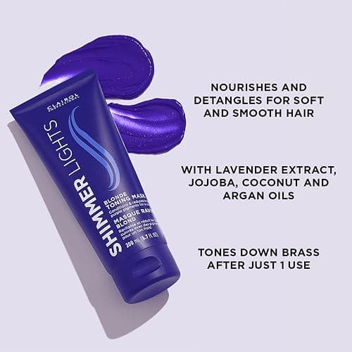 Clairol Professional Shimmer Lights Violet Toning Mask for Neutralizing Brassy Tones with Refreshing Blonde Hair Results thumbnail 4