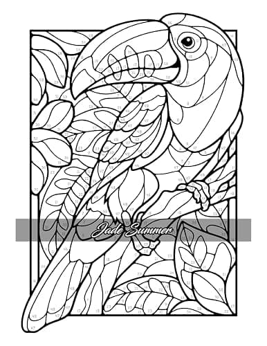 Color by Number Animals: Adult Coloring Book with Cats, Dogs, Birds, Butterflies, Horses, Sloths, and Many More for Stress Relief and Relaxation thumbnail 29