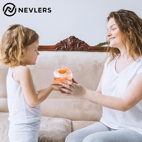 Nevlers 6 Pack Pure Himalayan Salt Candle Holders | Heart Shaped Himalayan Salt Tea Candle Holder | Hand Crafted Himalayan Tealight Holders | Salt Candle Holder for Decor | Salt Lamp Tealight Holders thumbnail 3