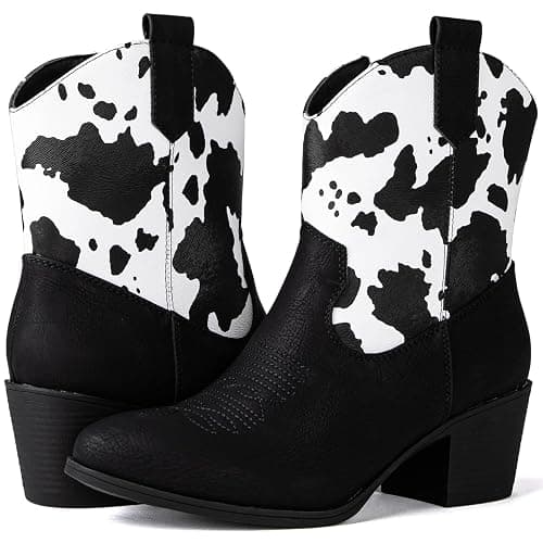 GLOBALWIN Women's The Western Wear Fashion Cowboy Cowgirl Free Birds Country Concert Disco Outfits Low Heel Walking Boots For Ladies thumbnail 2