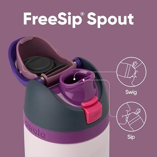 Owala FreeSip Insulated Stainless Steel Water Bottle with Straw for Sports and Travel, BPA-Free, 24oz, Dreamy Field thumbnail 4