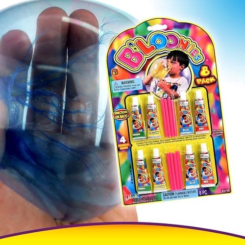 JA-RU Bloonies Magic Plastic Bubbles Balloons Variety Pack (8 Tubes per Pack)| Kids Super Elastic | Blow Up Balloons with Straw | Party Favors and Gifts Fidget Toy. 774-1A thumbnail 7