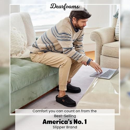 Dearfoams Men’s Brendan Indoor/Outdoor Breathable Memory Foam Clog House Shoe with Wide Widths Slipper thumbnail 4
