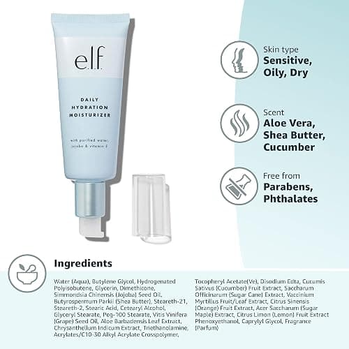 e.l.f. SKIN Holy Hydration! Daily Hydration Moisturizer, Ultra-Hydrating Formula, Infused with Aloe, Jojoba Oil & Shea Butter, Vegan & Cruelty-Free, 2.53 Fl Oz thumbnail 4