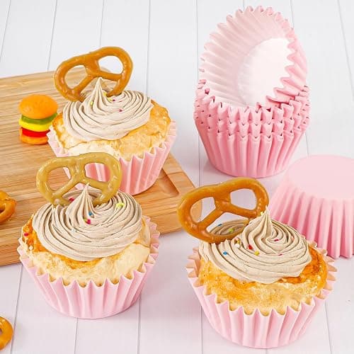 Caperci Grease-Resistant Standard Pink Cupcake Liners 150 Counts - Heavy Duty Paper Muffin Baking Cups, Odorless, No Muffin Pan Needed, Easily Peels (Pink) thumbnail 7