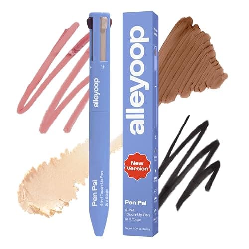Alleyoop Pen Pal 4-in-1 Makeup Pen – Comes with Eyeliner, Lip Liner, Highlighter Makeup & Eyebrow Pencils for Women – Portable, Touch-Up On the Go – Cruelty-Free, Vegan (In A Rouge (Light) - Image 1