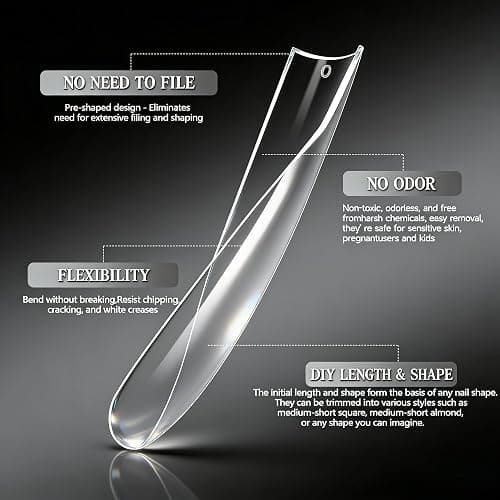 AKA Unicorn Square Gel Nail Tips, 240Pcs Pre-Shaped Full Cover Clear False Nail Tips for Nail Extensions, Long Square Nails Clear Press On Nails for Salon & Home DIY 12 Sizes thumbnail 3