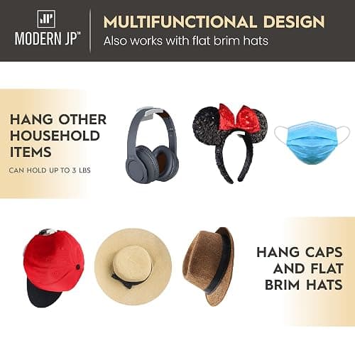 Modern JP Adhesive Hooks for Disney Ears (8-Pack) - Minimalist Disney Ear Holder, No Drilling Headband Holder Design, Strong Hold Headband Organizer - USA Patented, Clear thumbnail 6