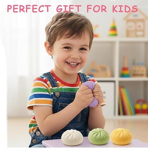 Giant Glitter Dumpling, Giant Dumpling Squishy, Mega Rainbow Dumplings, Cute Anxiety Relief Fidget Toy, Soft Squeeze Decompression Dough for Adults (Purple) thumbnail 7