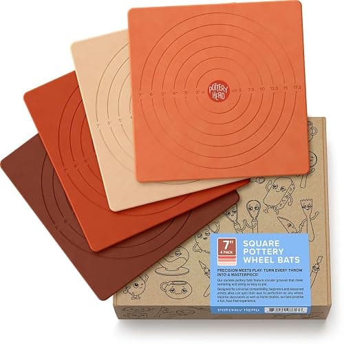 Pottery Head Pottery Bats for Pottery Wheel - 7.5" Pottery Wheel Bats with Guiding Lines - Clay Tools, Ceramic Tools & Pottery Wheel Accessories - Universal Pottery Bats for Throwing (4) - Image 1