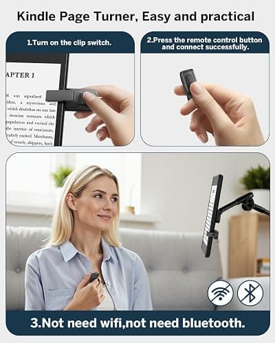DATAFY [Case-Friendly] Remote Control Page Turner Ring for Kindle Paperwhite Oasis Scribe Kobo eReaders, Camera Camcorder Remote Controls, Page Turner Clicker for iPhone ipad Tablets with Storage Bag thumbnail 3