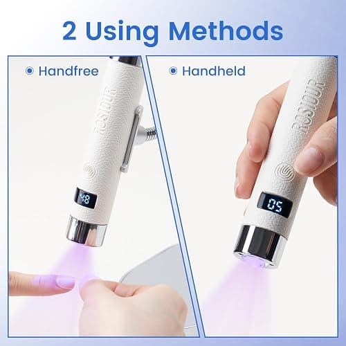 Handheld UV Light for Gel Nails: Flash Cure Hand Held AI UV Led Nail Lamp with Stand-Mini Fast Dry Single UV Lamp Pen with Auto Sensor for Manicure Home Salon (White) thumbnail 3