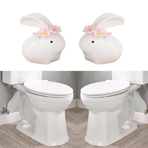 Pink Bunny Ceramic Toilet Cap Cover - Image 1
