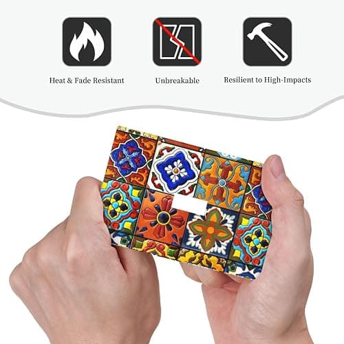 Mexican Talavera Ceramic Pattern Single Toggle Light Switch Plate 1 Gang Decorative Wall Plate Cover Electrical Switchplate Faceplate for Bedroom Room Decorate thumbnail 6