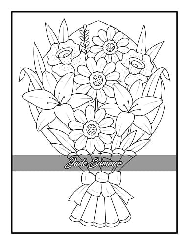 100 Flowers: An Adult Coloring Book with Bouquets, Wreaths, Swirls, Patterns, Decorations, Inspirational Designs, and Much More! thumbnail 64