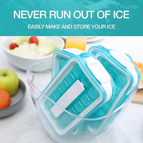 Ice Cube Tray with Lid - NO SPILL Innovative Patented Ice Tray for Freezer - NO TOUCH Silicone Ice Cube Tray for Freezer - This Ice Maker Makes 18 Cubes/Serv and 54/Day - Ice Cube Mold by ICEBREAKER thumbnail 6