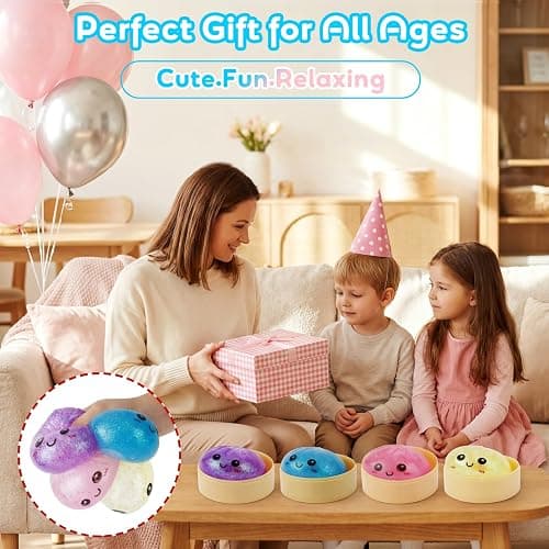 4PCS Dumpling Squeeze Toy, Dumplings Squishy Flashing Dumpling Squishies Stress Ball，Dumplings Squeeze Stress Anxiety Relief for Kids & Adults thumbnail 6