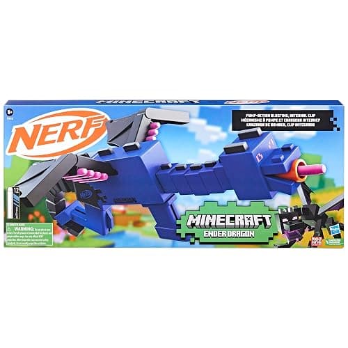 NERF Minecraft Ender Dragon Blaster, 4-Dart Internal Clip, 12 NERF Elite Foam Darts, Design Inspired by Mob in The Game thumbnail 3