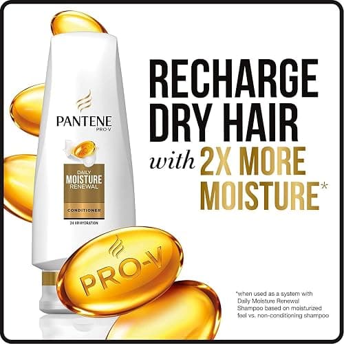 Pantene Pro-V Daily Moisture Renewal Conditioner, 3.38 fl oz - Unscented - 1 Count (Pack of 1) thumbnail 5